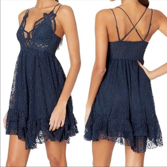 Free People Dresses & Skirts - Free People Sleeveless Adella Burnout Slip Dress Blue Small NWT